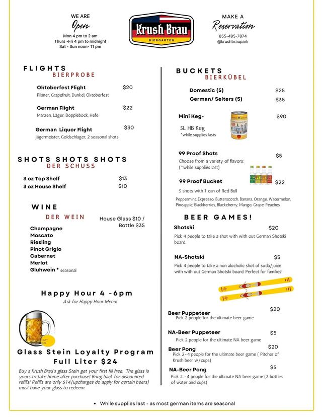 Portal Immersion Center Menu at Krush Brau Park, Kissimmee – photo 4
