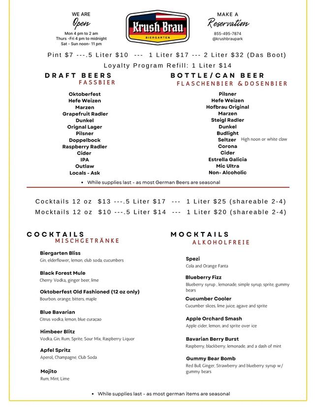 Portal Immersion Center Menu at Krush Brau Park, Kissimmee – photo 3