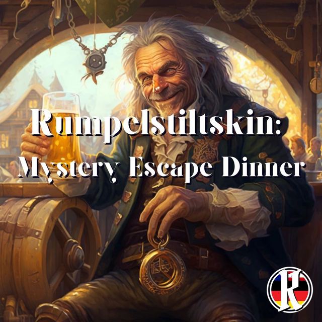 Rumpelstiltskin hosts a mysterious escape dinner with a cunning smile.
