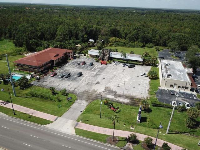 Ariel view - before - entrance, parking lot