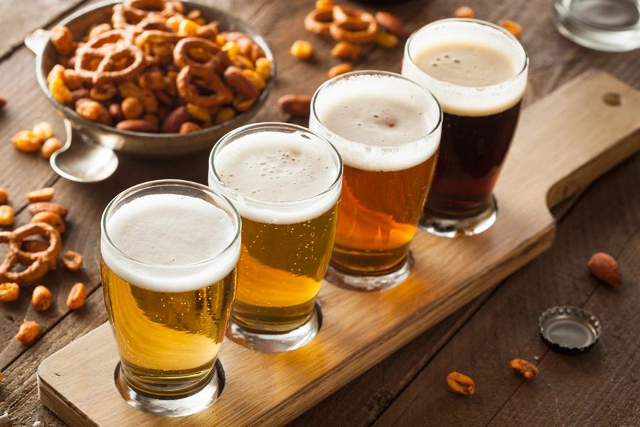 Bier flights at Krush Brau Park